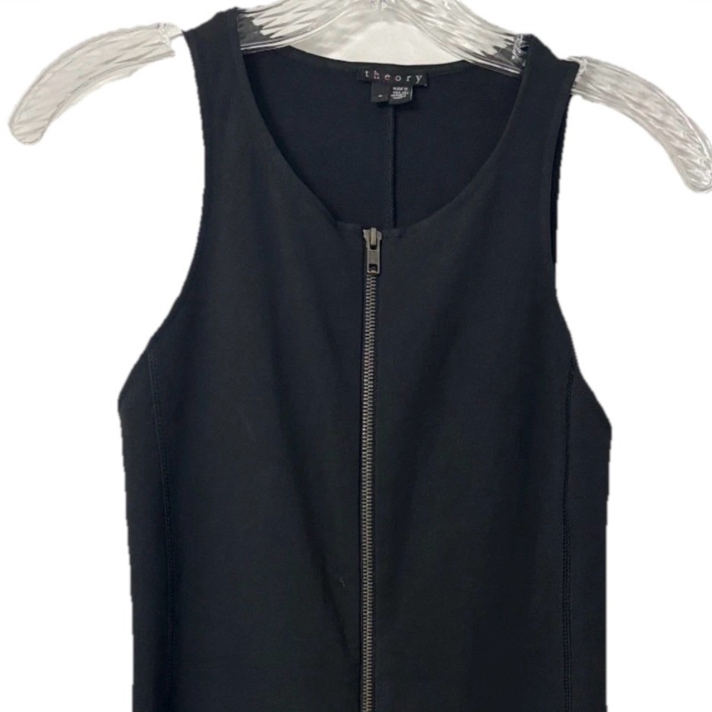 Theory Sleeveless Scoop Neck Zip Front Mini Dress Size 0 Made in USA